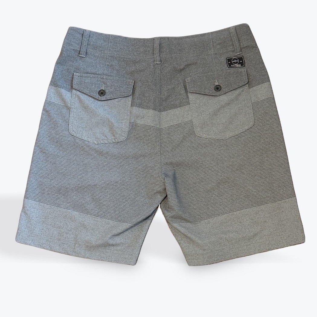 Sun Diego Boardshop Mens Hybrid Shorts Grey Striped Stretch Board Shorts Size 33 — image 3 of 8